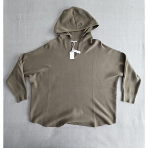 Vila Milano Sweater Shirt Top Size 3XL Green Knit V-Neck Tunic Hoodie Y2K Boho